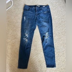 Midrise ripped jeans